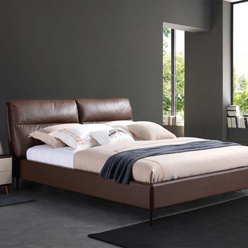 Modernong Italian Leather Soft Bed